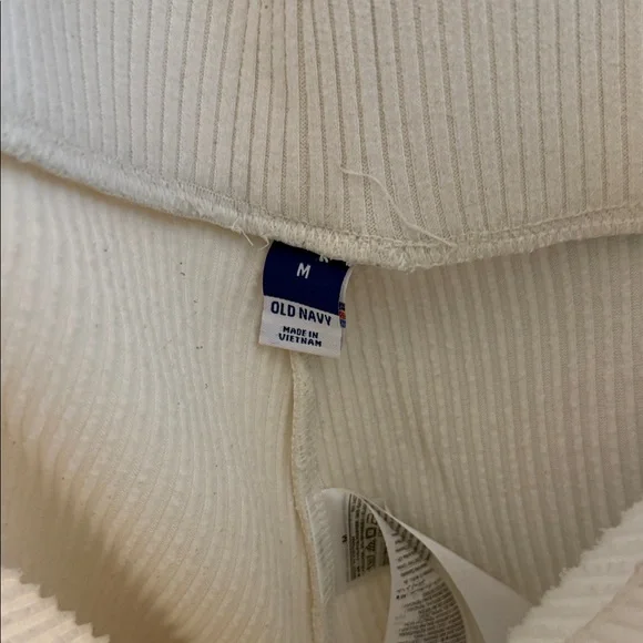 Old Navy Cream Ribbed Wide-Leg Knit Pants - Picture 2 of 6